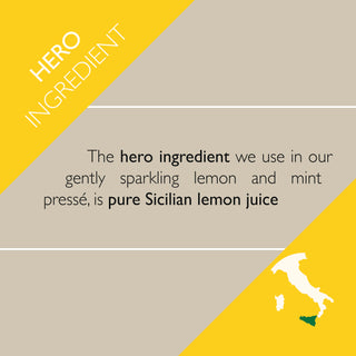 Gently sparkling lemon & mint pressé