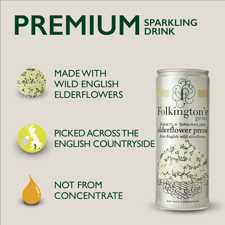 Gently sparkling elderflower pressé