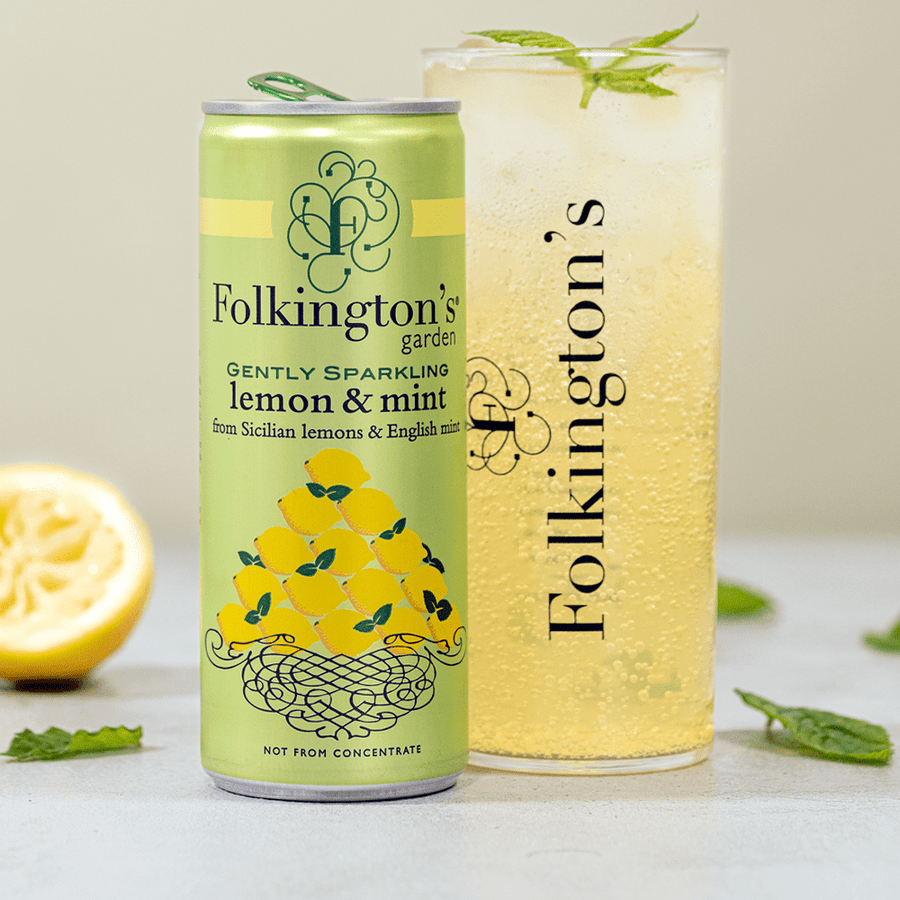 Gently sparkling lemon & mint pressé